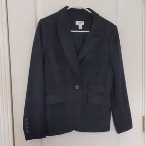 Plaid LOFT Wool-Blend 10p Blazer